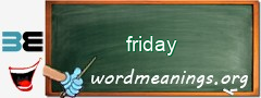 WordMeaning blackboard for friday